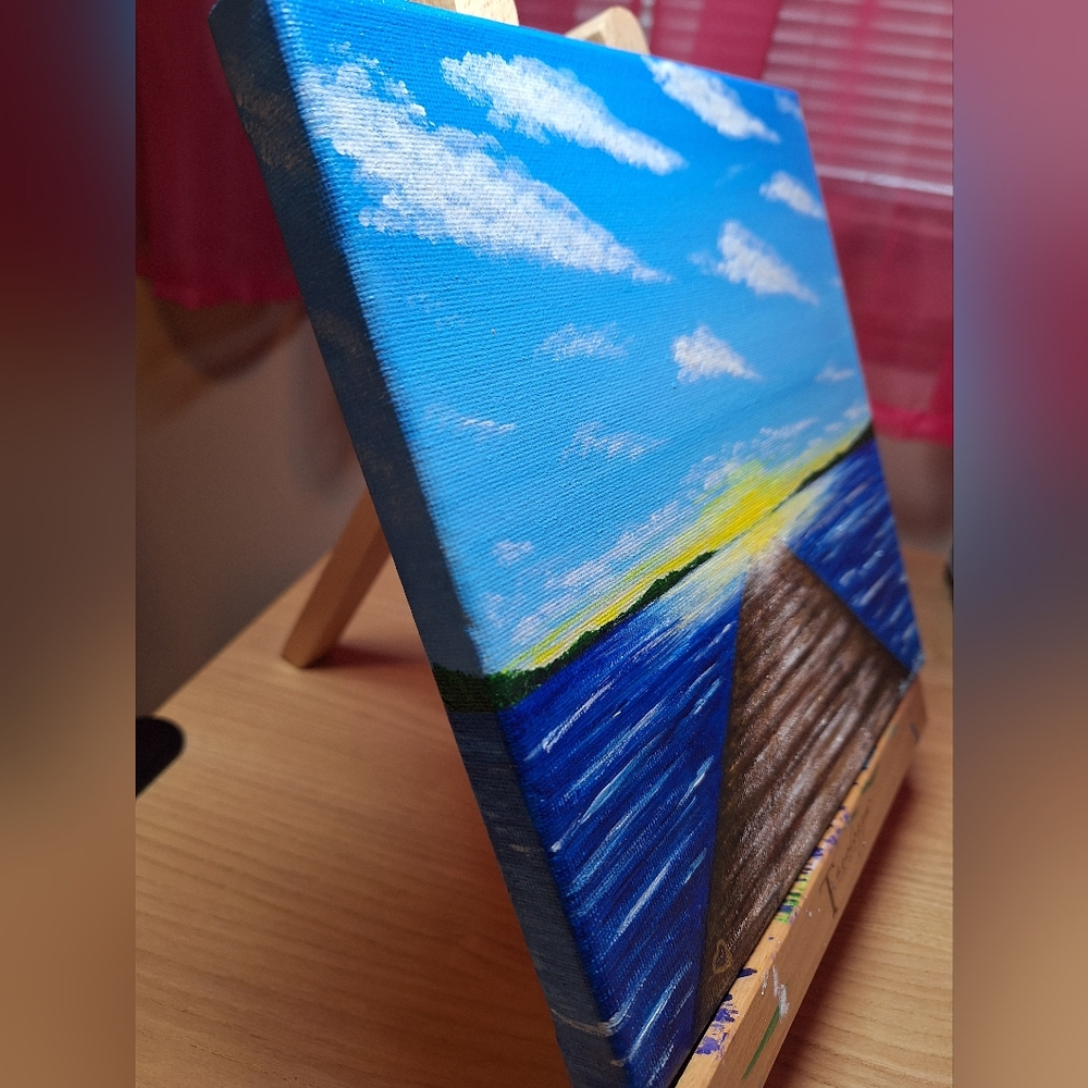 "Morning On the Lake" Hand-painted Canvas - Picture 11 of 12